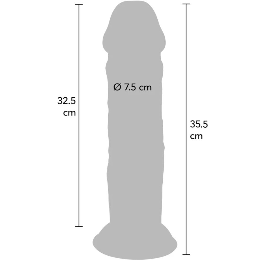 GET REAL PÉNIS LUXE ÉPAIS DOUBLE DENSITÉ TPE 35,5 CM — vue arrière