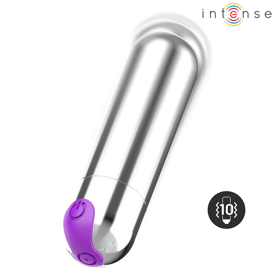 INTENSE FUN TOYS Karen Mini Vibrante Rechargeable Argent — vue arrière