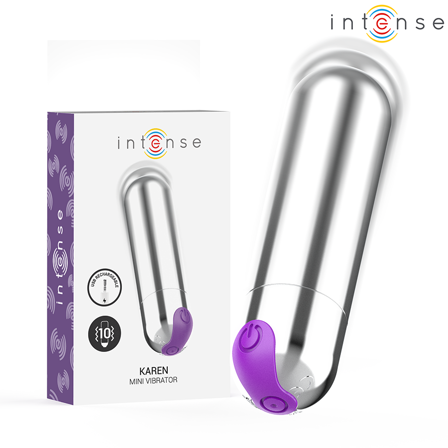 INTENSE FUN TOYS Karen Mini Vibrante Rechargeable Argent - Aura Intime