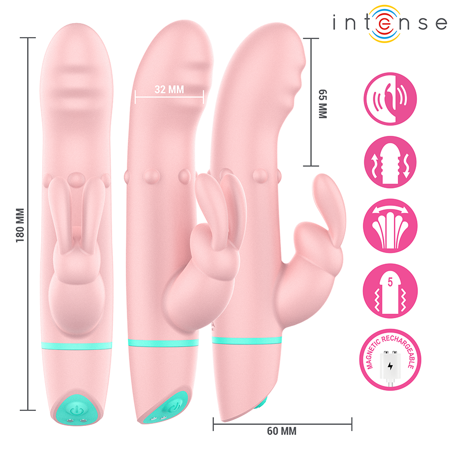 INTENSE HIGH TECH Stimulateur Alvin Rabbit Vibrateur À Roulement + Oscillant — accessoires inclus