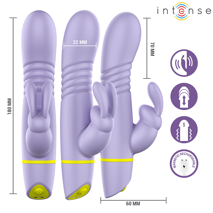 INTENSE HIGH TECH Stimulateur Vibrateur À Poussée Helen Rabbit — accessoires inclus