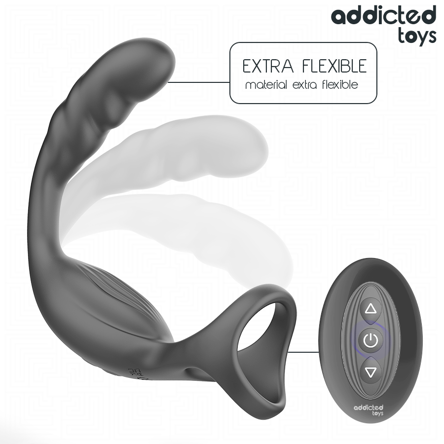 ADDICTED TOYS Anneau Pénis Prostatique Double Télécommande — vue alternative
