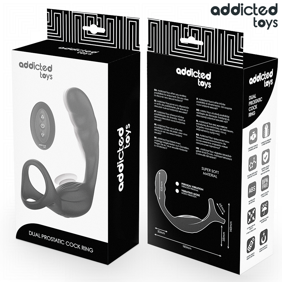 ADDICTED TOYS Anneau Pénis Prostatique Double Télécommande — vue arrière