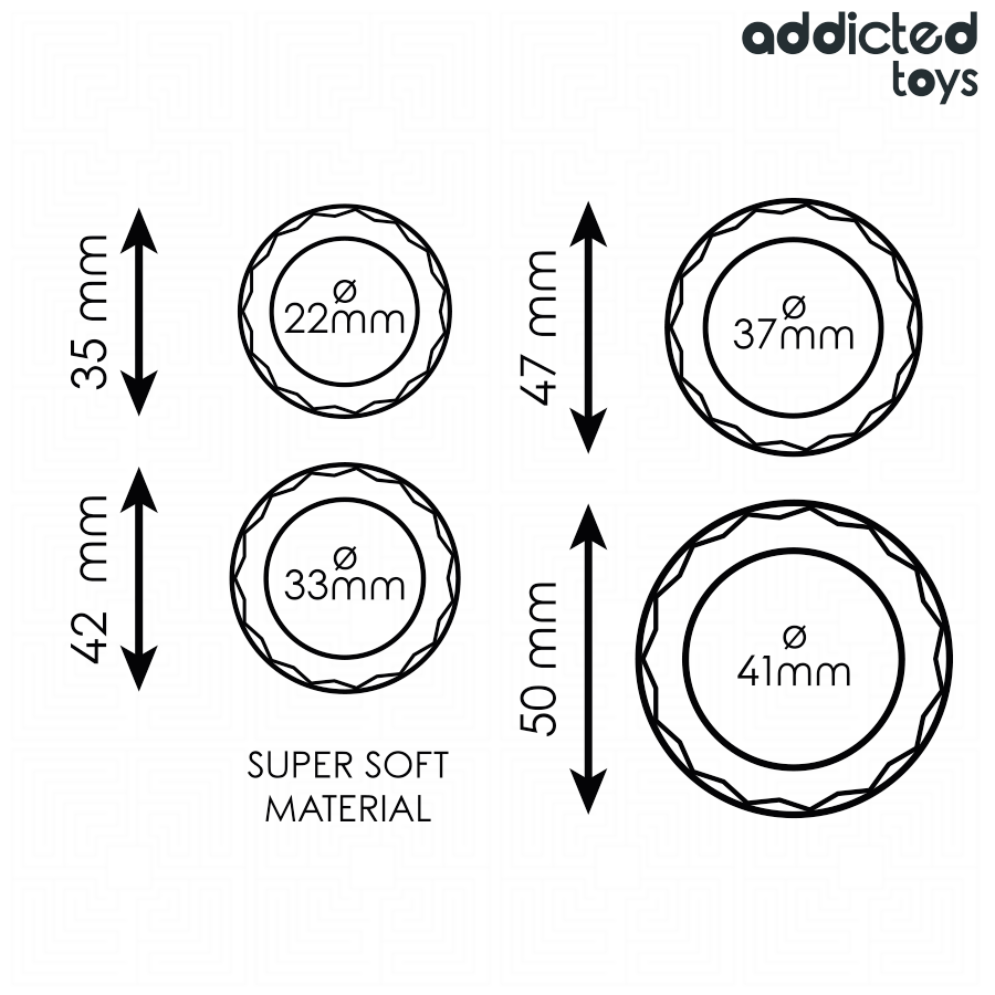ADDICTED TOYS Ensemble D'Anneaux Pénis Texturés, 4 Tailles — accessoires inclus