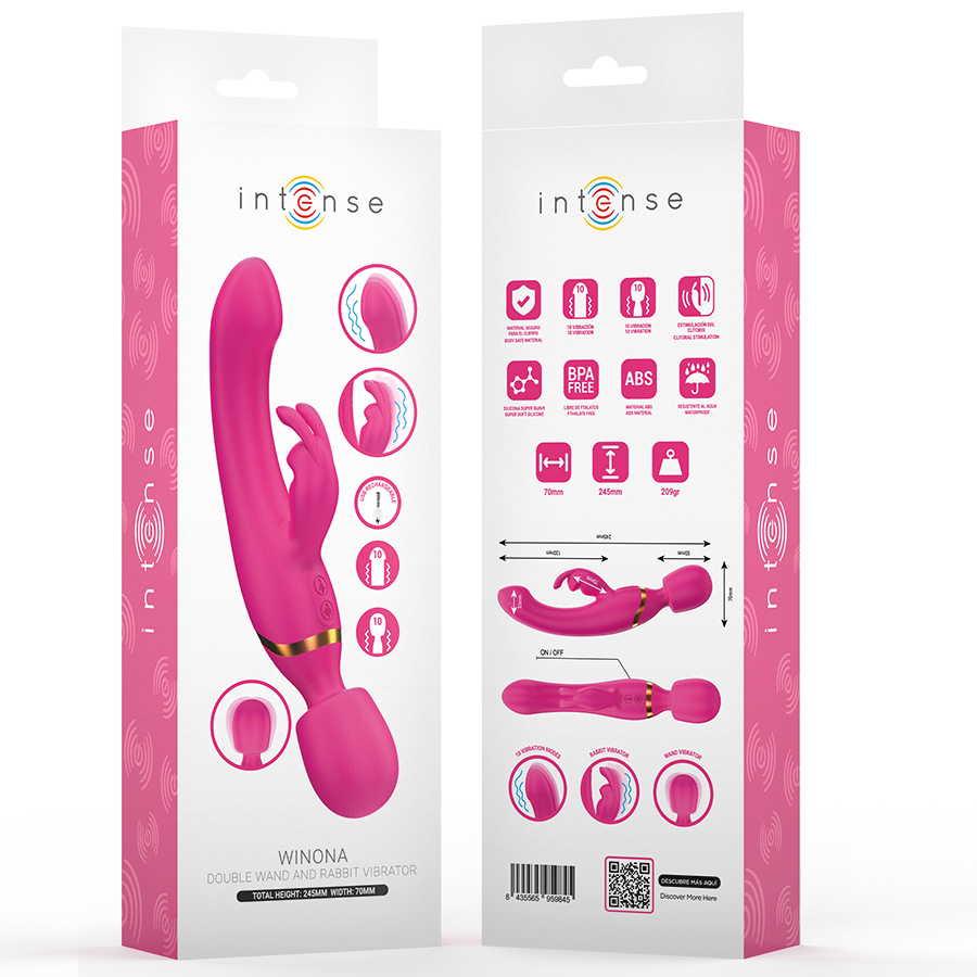 INTENSE HIGH TECH Vibrateur Double Winona Lapin Baguette — vue arrière