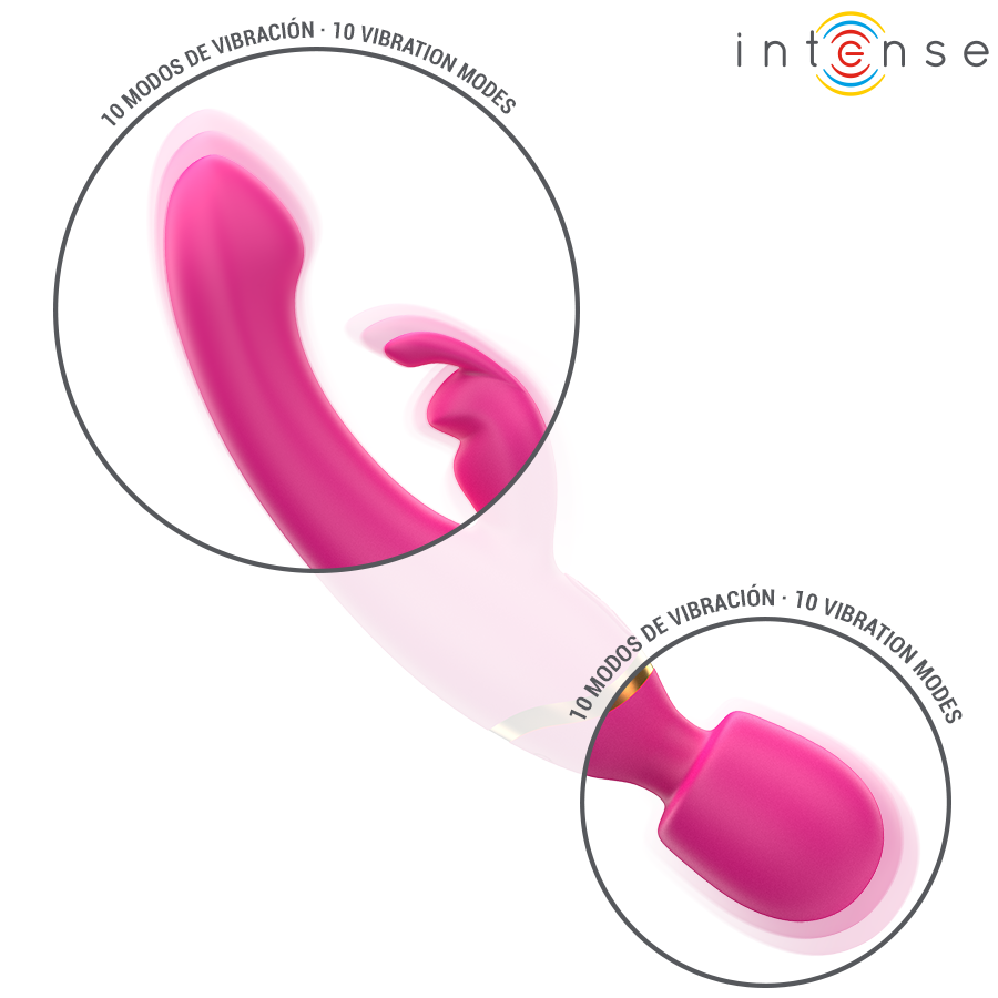 INTENSE HIGH TECH Vibrateur Double Winona Lapin Baguette — accessoires inclus