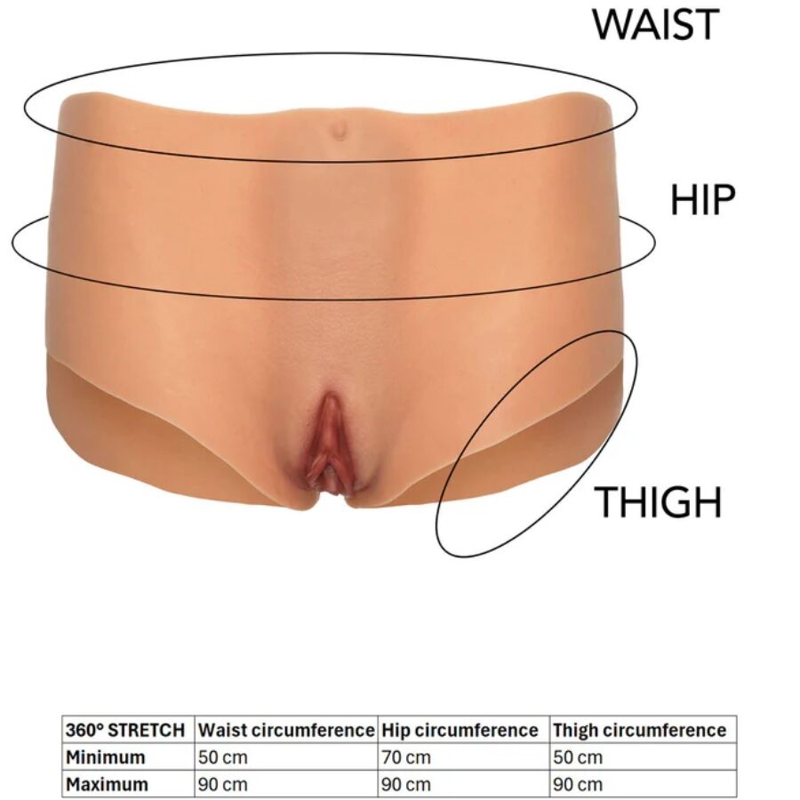 HIDDEN DESIRE Alter Ego Vagin Fesses Ouverts Culotte Taille Moyenne Chair — accessoires inclus