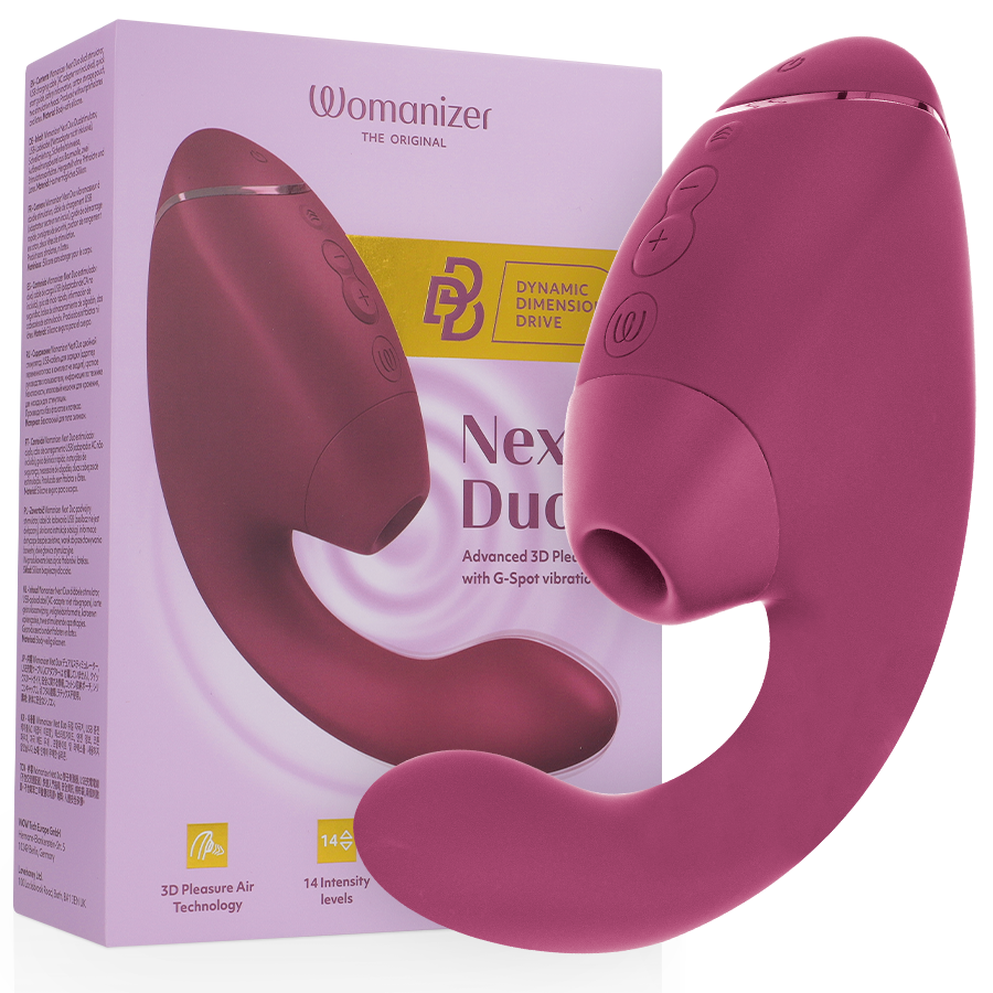WOMANIZER Duo Next Stimulateur Clitorial Point G Double Rose Foyer - Aura Intime