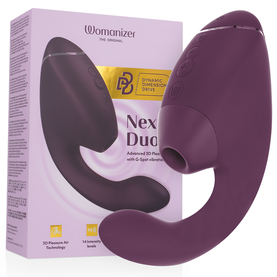 WOMANIZER Duo Next Stimulateur Clitorial Point G Double Violet Foncé - Aura Intime