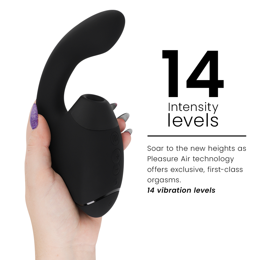 WOMANIZER Duo Next Stimulateur Clitorial Point G Double Noir — accessoires inclus