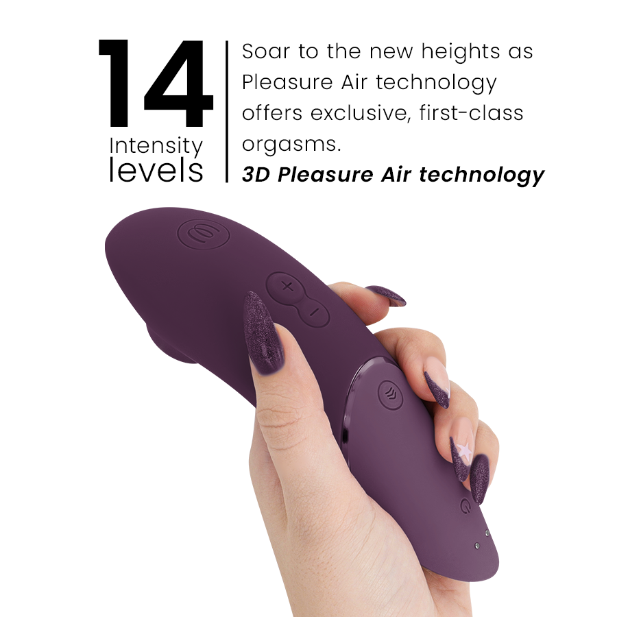WOMANIZER Stimulateur Clitorial Suivant Violet Foncé — accessoires inclus