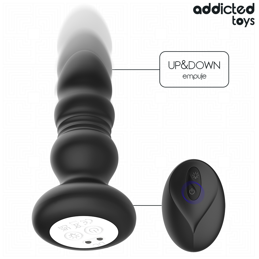 ADDICTED TOYS Plug Anal Rotatif Vibrant, Télécommande Lumière Led — vue alternative