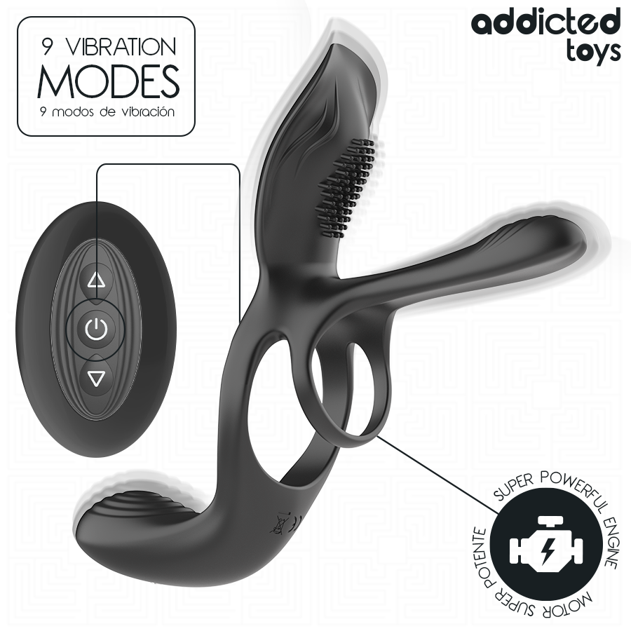 ADDICTED TOYS Anneau Double Pénis Stimulateur Clitorial — vue détaillée