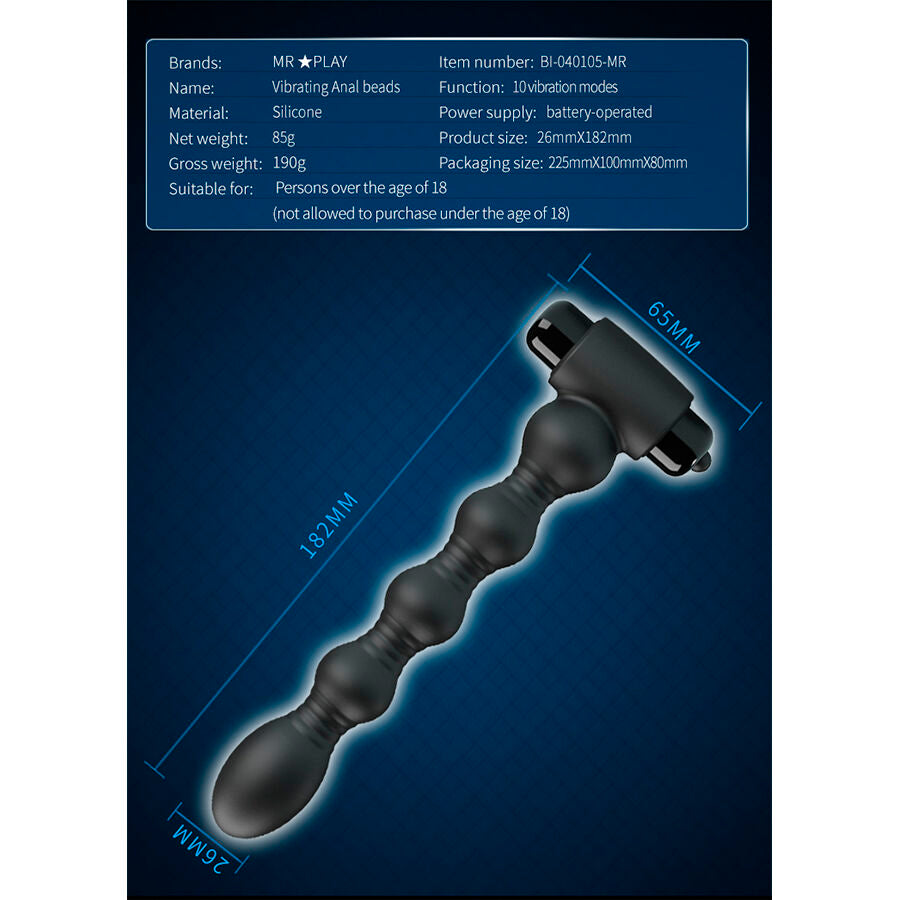 MR PLAY MASSEUR PLUG ANAL VIBRANT — accessoires inclus