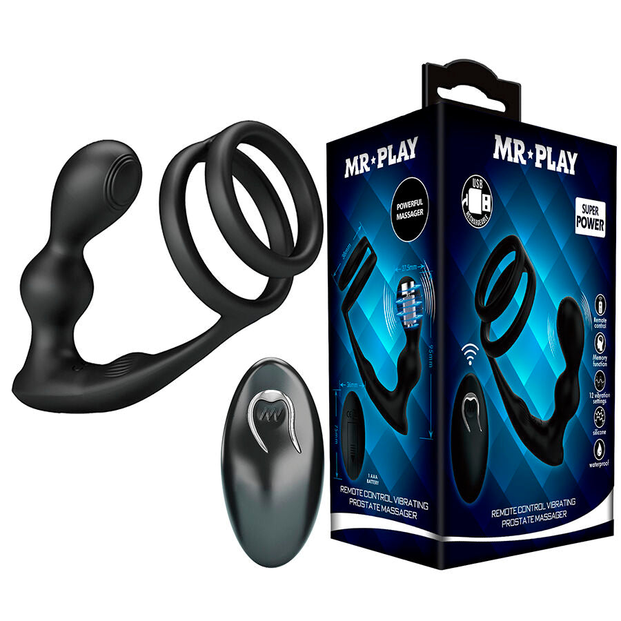 MR PLAY PLUG ANAL VIBRANT ANNEAU PÉNIS TÉLÉCOMMANDE - Aura Intime