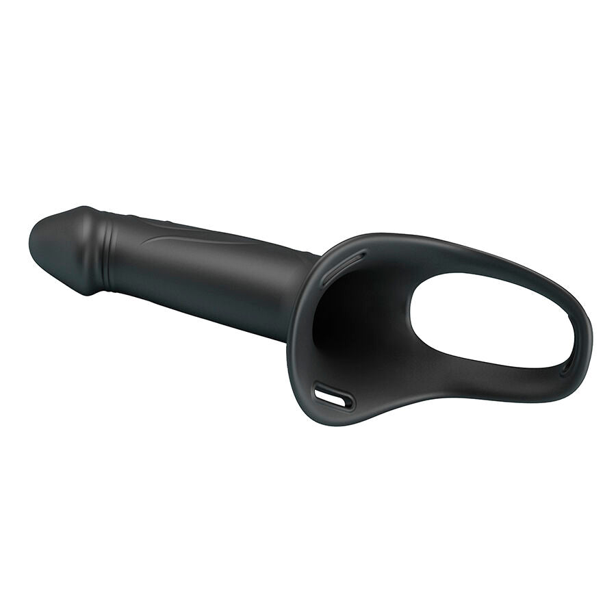 PRETTY LOVE MALE LANDON BLACK STRAP-ON VIBRANT — accessoires inclus
