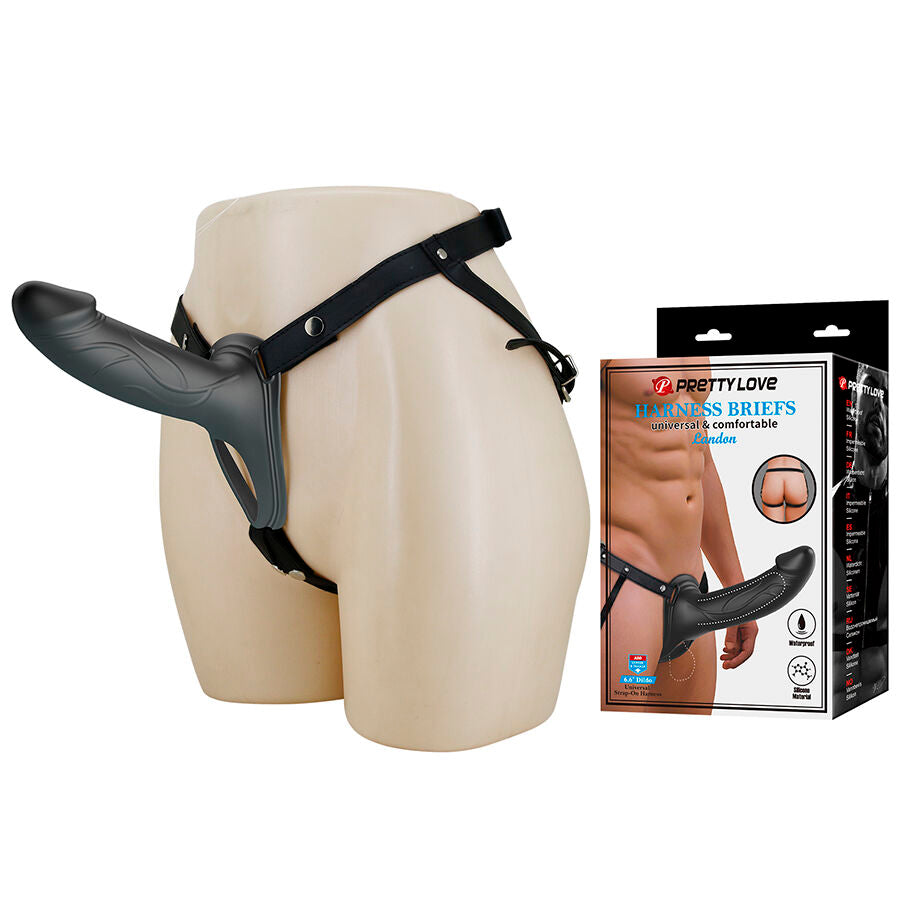 PRETTY LOVE MALE LANDON BLACK STRAP-ON VIBRANT - Aura Intime