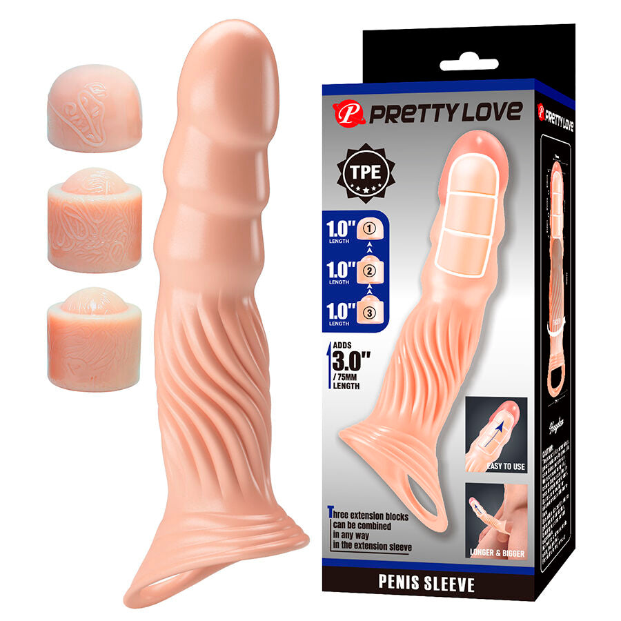 PRETTY LOVE MALE GAINE PÉNIENNE TEXTURÉE EXTENSEURS - Aura Intime
