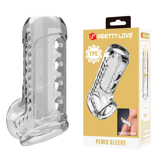PRETTY LOVE MALE GAINE PÉNIENNE TEXTURÉE TRANSPARENTE - Aura Intime