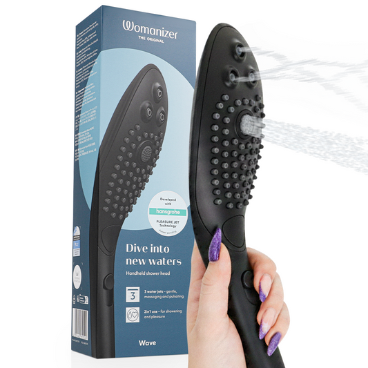 WOMANIZER Pommeau Douche Stimulant Clitorial Wave Noir - Aura Intime