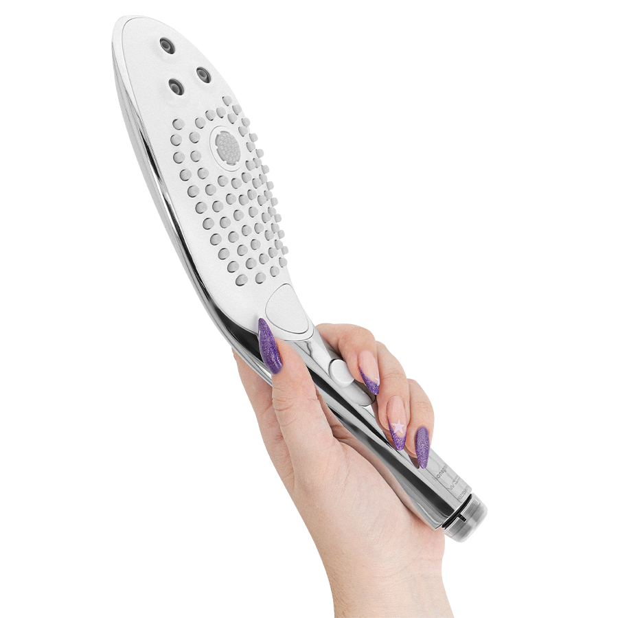 WOMANIZER Pommeau Douche Stimulant Clitorial Wave Chrome — vue arrière