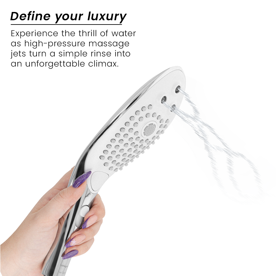 WOMANIZER Pommeau Douche Stimulant Clitorial Wave Chrome — vue alternative