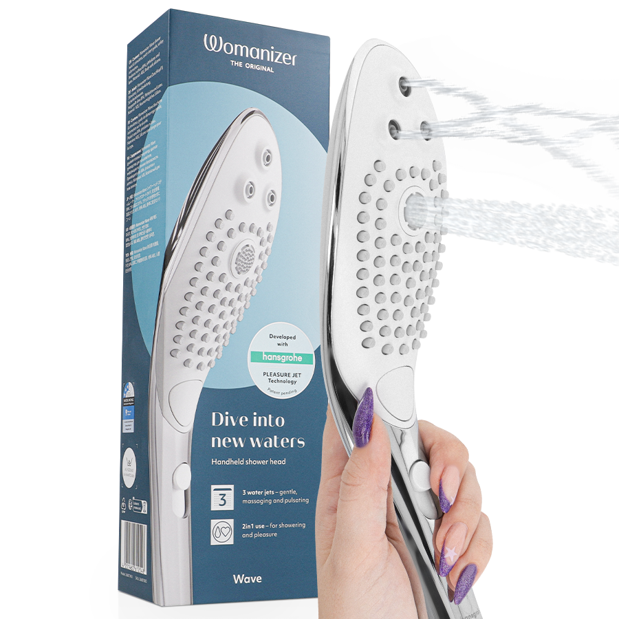 WOMANIZER Pommeau Douche Stimulant Clitorial Wave Chrome - Aura Intime