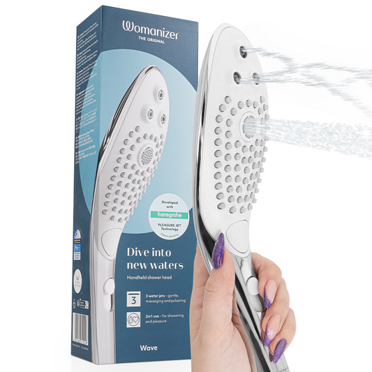 WOMANIZER Pommeau Douche Stimulant Clitorial Wave Chrome - Aura Intime