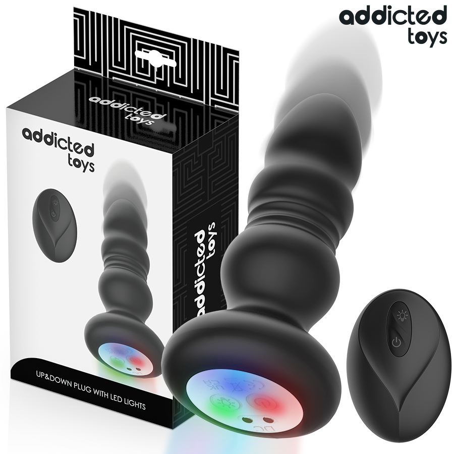 ADDICTED TOYS Plug Anal Rotatif Vibrant, Télécommande Lumière Led - Aura Intime
