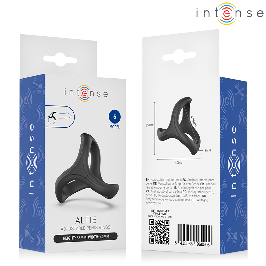 INTENSE FOR HIM ALFIE ANNEAU PÉNIS TRIPLE RÉGLABLE MODÈLE 6 — accessoires inclus