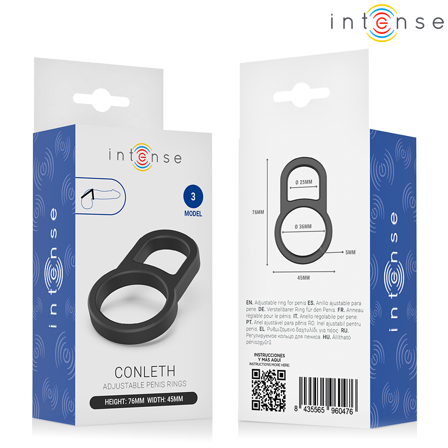 INTENSE FOR HIM CONLETH ANNEAU PÉNIS DOUBLE RÉGLABLE MODÈLE 3 — accessoires inclus