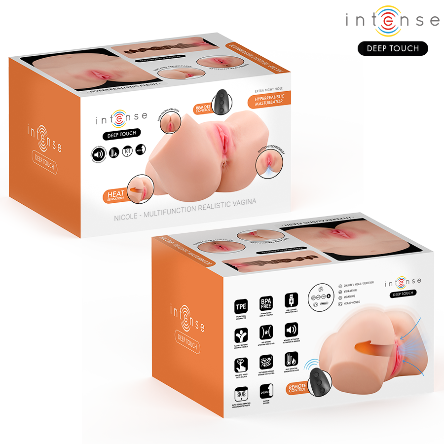INTENSE BODIES & MASTURBATORS MASTURBATEUR VAGINAL NICOLE EFFETS SUCCION, CHALEUR, VIBR... — vue alternative