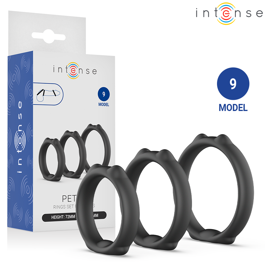 INTENSE FOR HIM PETER ENSEMBLE 3 ANNEAUX PÉNIS MODÈLE 9 - Aura Intime