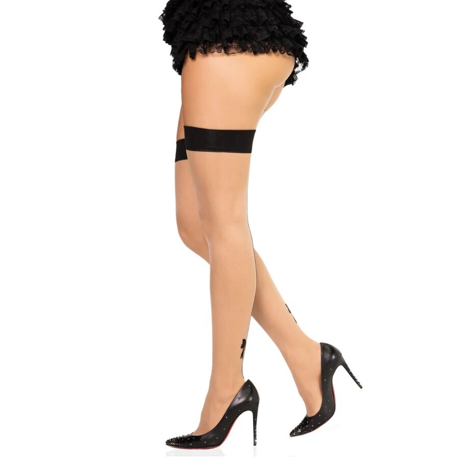 LEG AVENUE HOSIERY 1963 Bas Spandex À Couture Arrière Noirs - Taille Unique — vue alternative