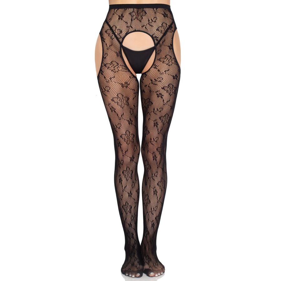 LEG AVENUE HOSIERY 1967 Collants Résille Bloom Noirs - Taille Unique - Aura Intime