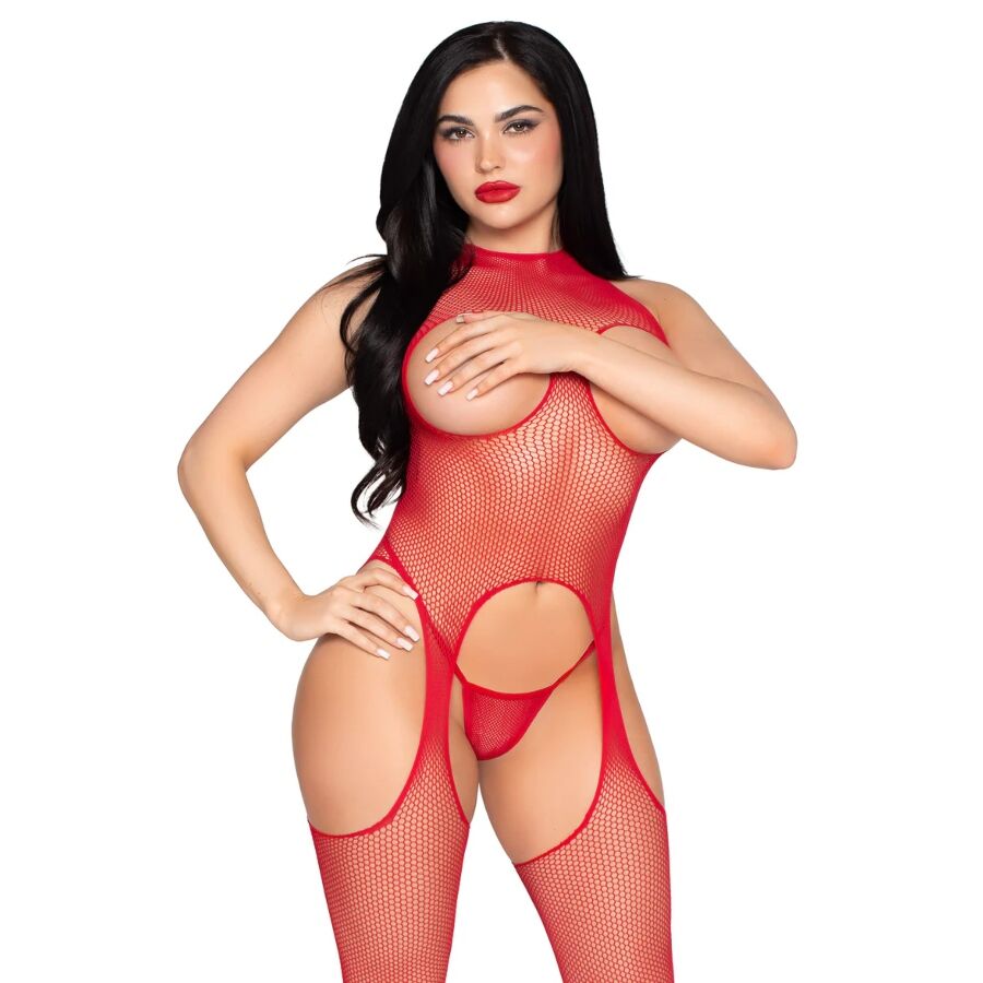 LEG AVENUE BODYSTOCKINGS 89374 Bodystocking Culotte Rouges Sans Couvercle - Taille... — vue détaillée