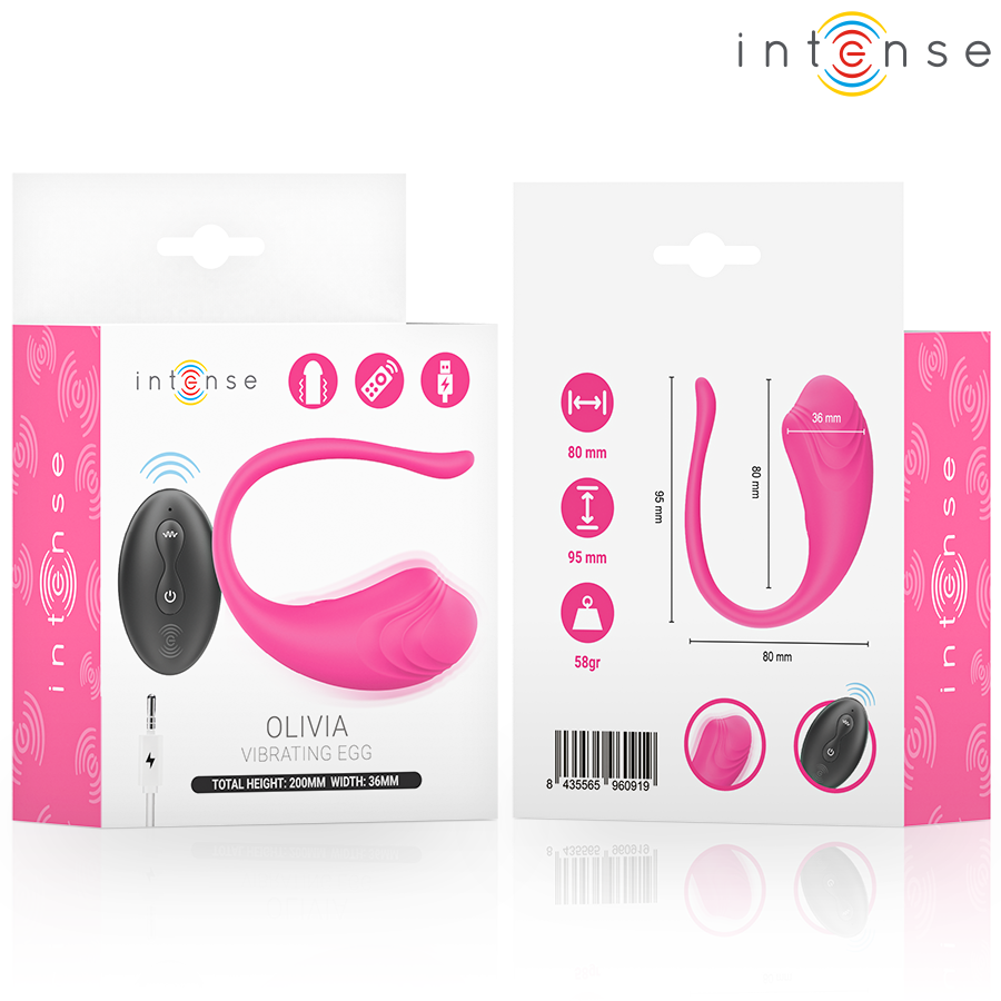 INTENSE REMOTE CONTROL Œuf Vibrant Olivia Pink Télécommande — vue arrière