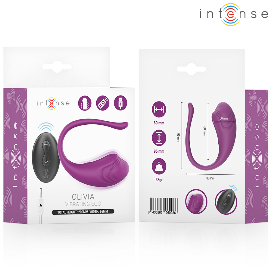 INTENSE REMOTE CONTROL Olivia Œuf Vibrant Purple Télécommande — vue arrière