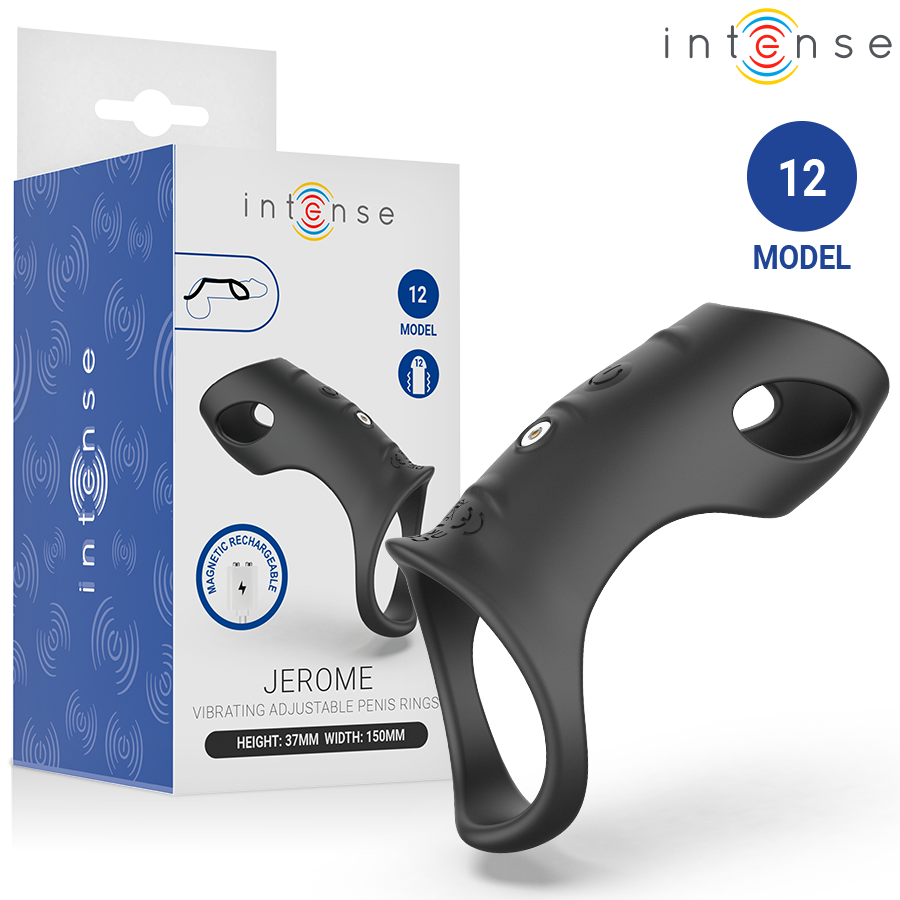 INTENSE FOR HIM JEROME ANNEAU PÉNIS VIBRANT RÉGLABLE MODÈLE 12 - Aura Intime