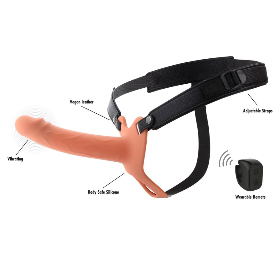 HIDDEN DESIRE INFERNO MANCHON PÉNIS VIBRANT STRAP-ON 18 CM — vue alternative