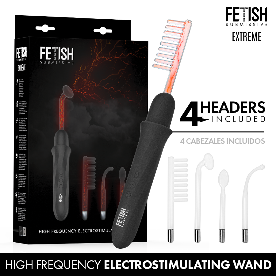 FETISH SUBMISSIVE - High Frequency Electro Stimulation Wand Vibrator