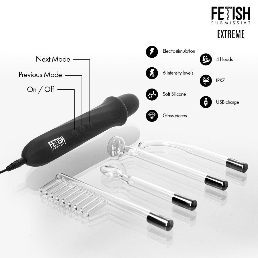 FETISH SUBMISSIVE EXTREME VIBRADOR WAND ELECTROESTIMULACIÓN ALTA FRECUENCIA — vue arrière