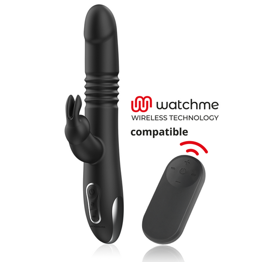 BLACK&SILVER Kenji Vibromasseur Rabbit Up & Down + Télécommande Watchme - Aura Intime