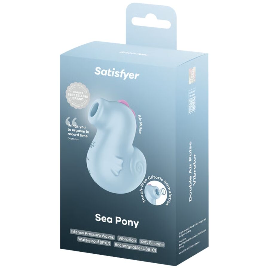 SATISFYER AIR PULSE Sea Pony Vibrador & Estimulador Air Pulse — accessoires inclus