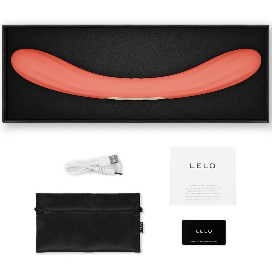 LELO BOOMERANG VIBRATEUR DOUBLE EXTENSION ROUGE CORAIL — vue arrière