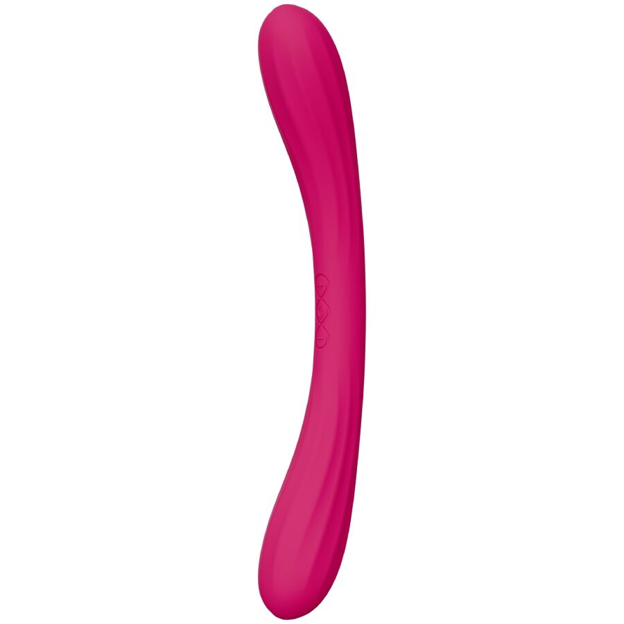 LELO BOOMERANG VIBRATEUR À DOUBLE EXTRÉMITÉ CERISE — vue détaillée