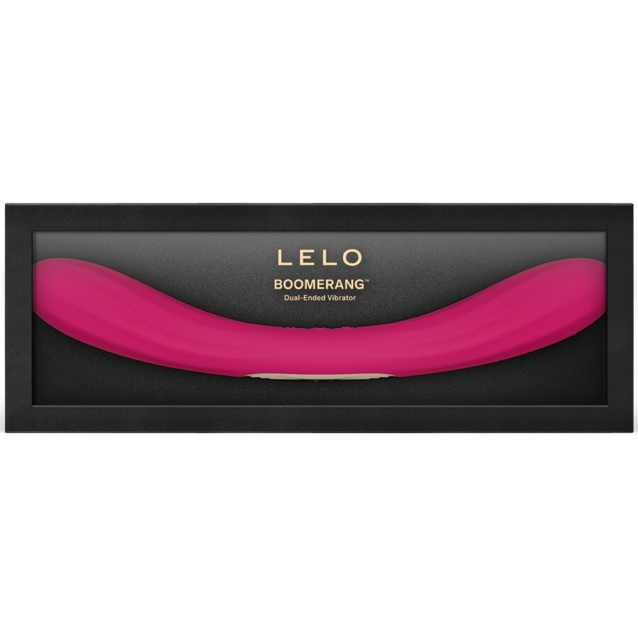 LELO BOOMERANG VIBRATEUR À DOUBLE EXTRÉMITÉ CERISE — vue arrière