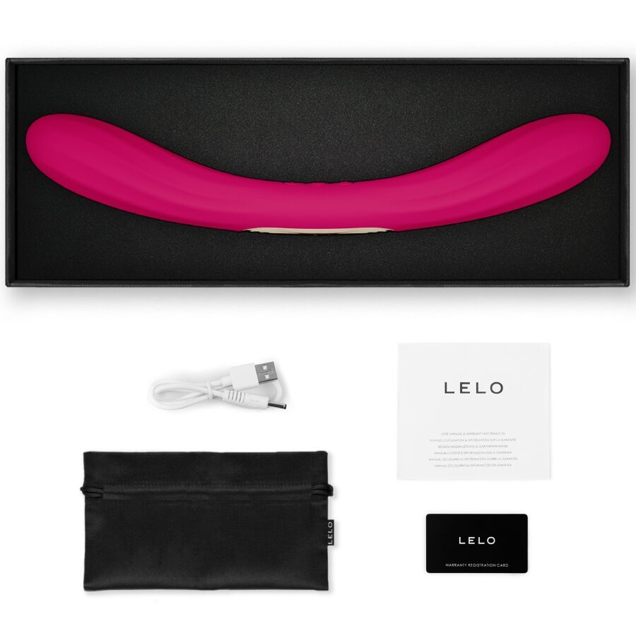 LELO BOOMERANG VIBRATEUR À DOUBLE EXTRÉMITÉ CERISE — vue alternative