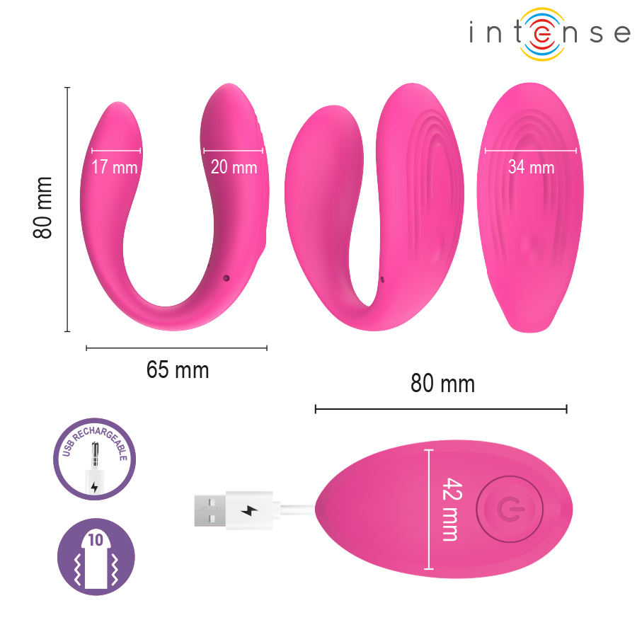 INTENSE REMOTE CONTROL Nora Stimulateur À Pince Vibrante Rose — vue alternative