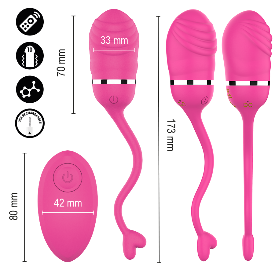INTENSE REMOTE CONTROL Sookie Œuf Vibrant Rose À Télécommande — vue arrière